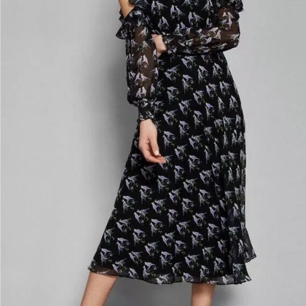 Ted Baker London Black Floral Midi Dress